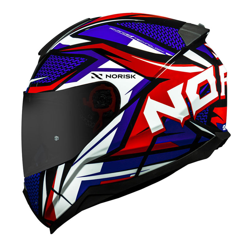 Capacete Norisk Razor Sharp - Blue/White/Red