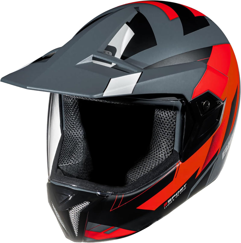 Capacete Bieffe 3 Sport React Dark Cinza/Vermelho