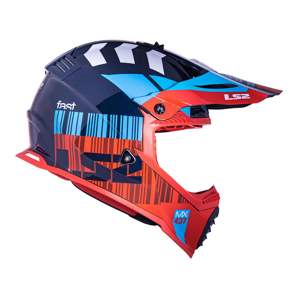 Capacete LS2 MX437 Fast XCode Red/Blue