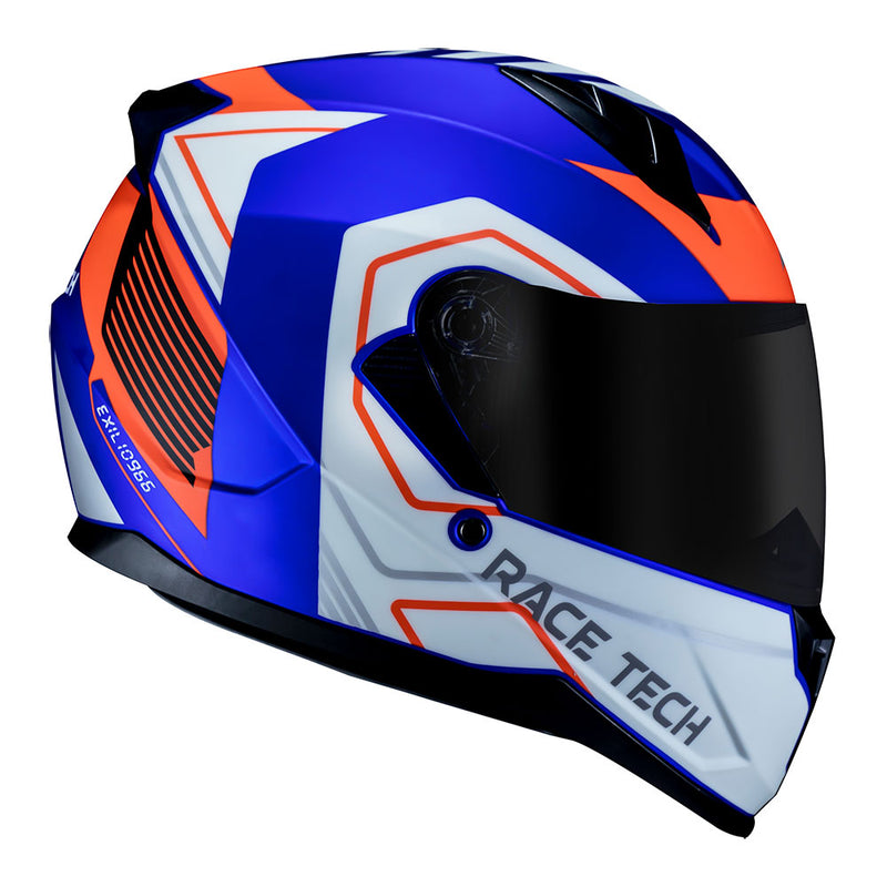 Capacete Race Tech Sector Exilio Matte Blue/Orange