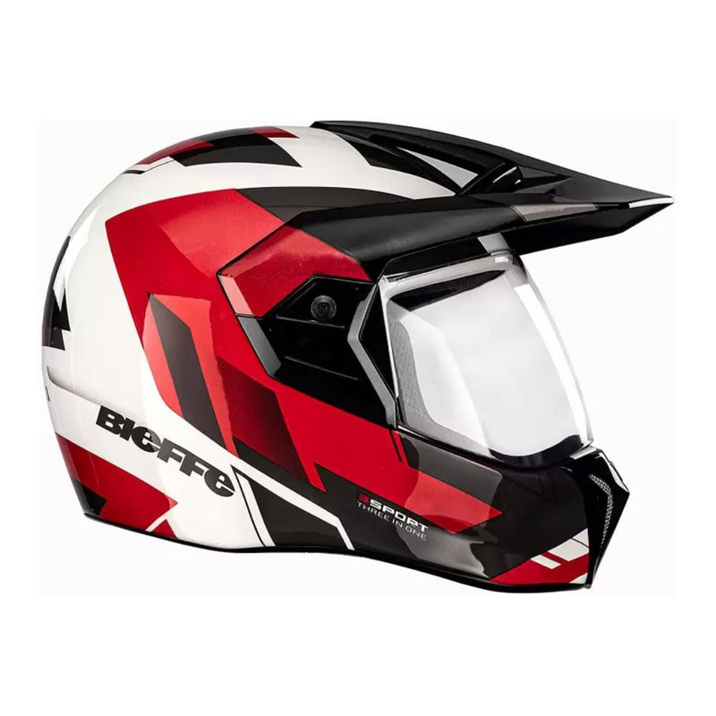 Capacete Bieffe 3 Sport React Branco/Rubro