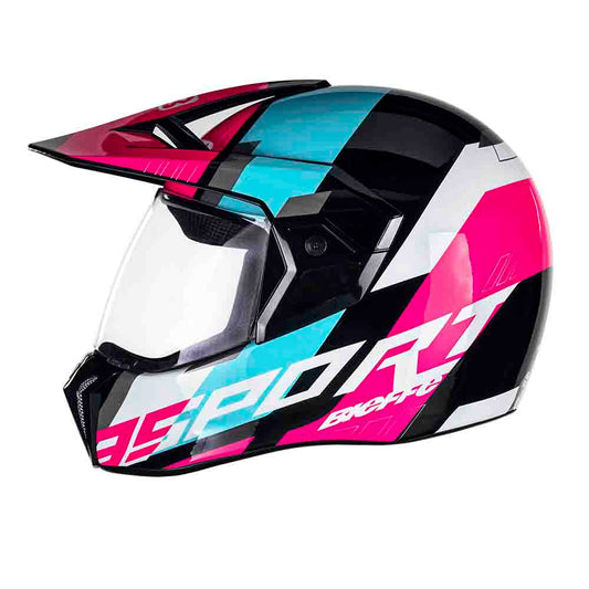Capacete Bieffe 3 Sport Adventure Preto/Rosa